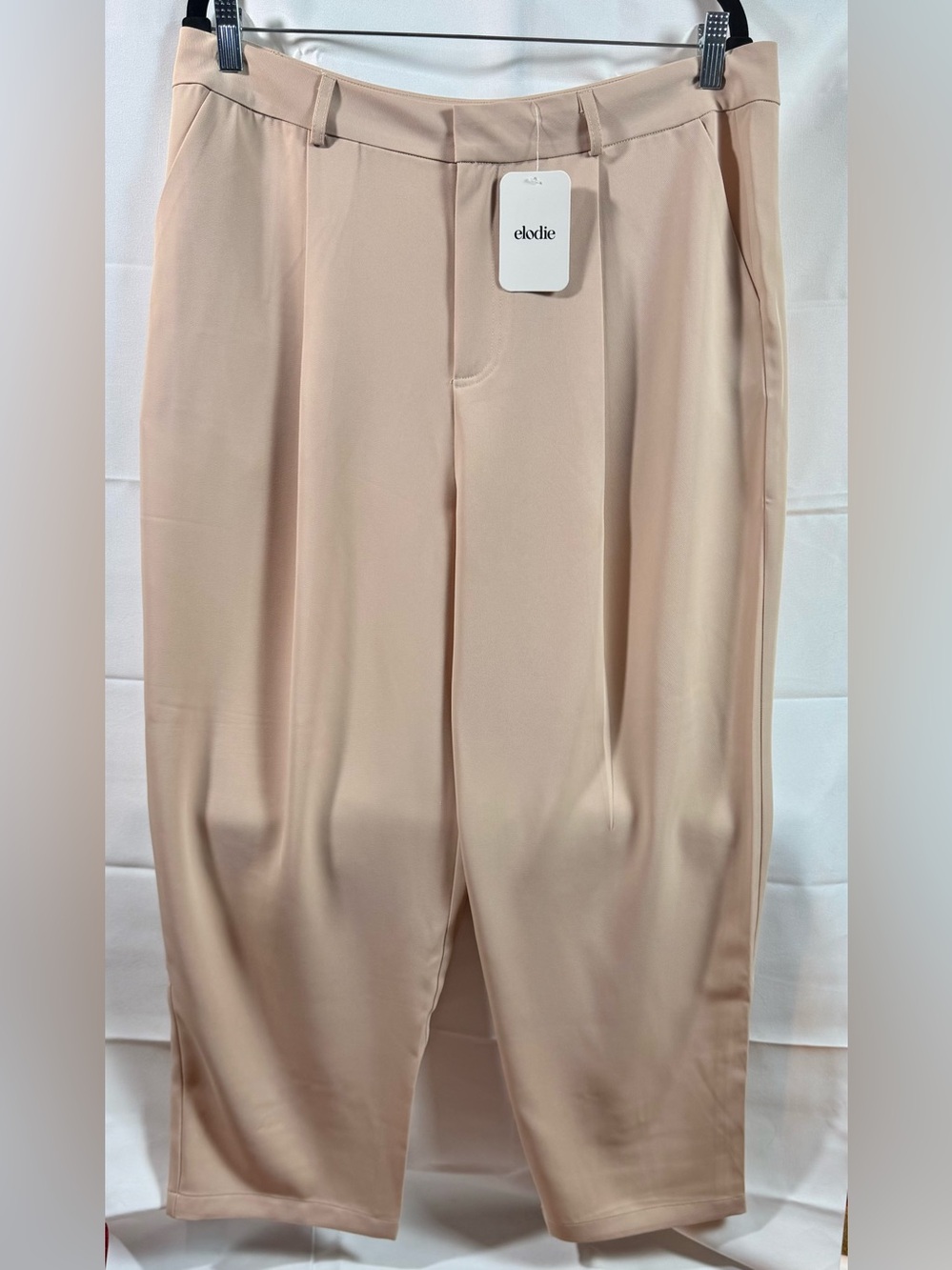 Elodie Beige Tailored Trouser Pants XL NWT Stretch